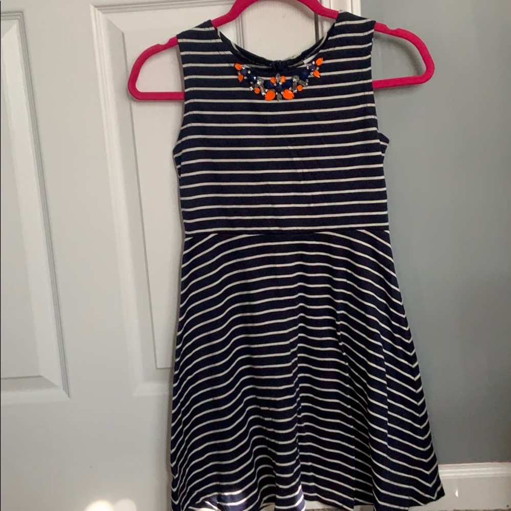 us angels girls 12 navy blue stripes dress